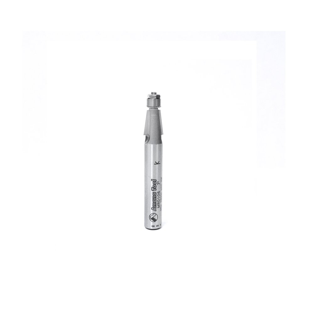 Amana Outil Mr0106 à chanfreiner à roulement à billes avec mini Guide 1/10,2 cm de diamètre, 7-degree Angle, hauteur de coupe 3/20,3 cm, 1/10,2 cm Tige carbure routeur Bit