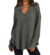 PRETTYGARDEN Womens Spring Fashion 2026 Waffle Knit Long Sleeve Tunic Tops for Women Loose Fit Dr...