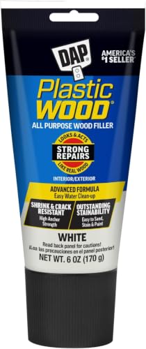 Image of DAP Plastic Wood All Purpose Latex Wood Filler, White, 6 Oz - Packaging May Vary (Pack of 6)