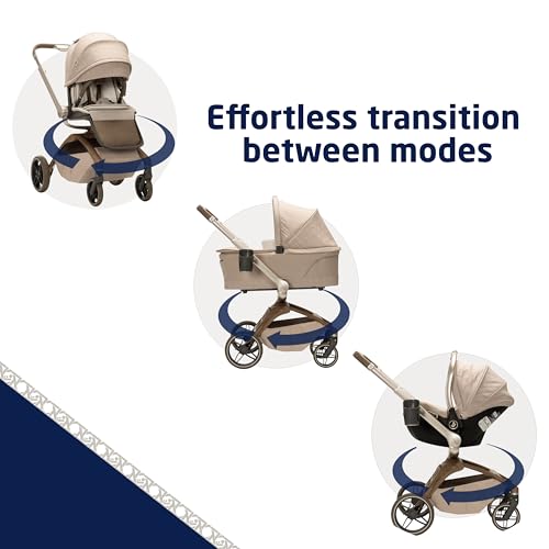 Image of Maxi-Cosi Tana 360 Rotating Modular Stroller, Stroller and Car Seat Combo Travel System, Natural Heritage