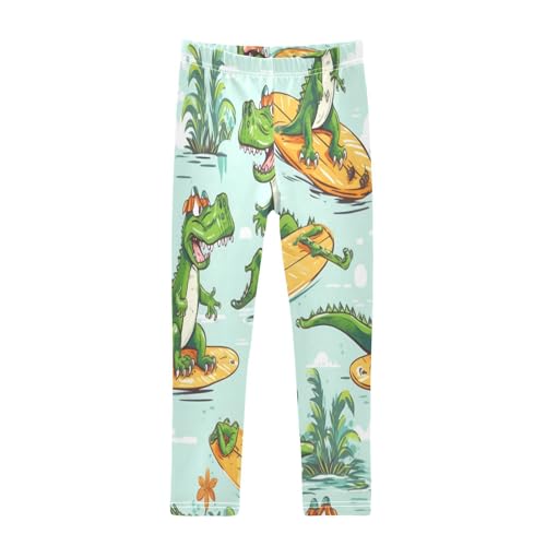 Bolaz Toddler Girls Leggings Printed Yoga Pants Leggings Skateboard Green Dinosuar for Kids