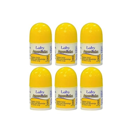 LABY Kit de Batom Labial Manteiga de Cacau FPS8 Push Pull 3,2G 6 Unidades com Proteção Solar 8 e Hidratação