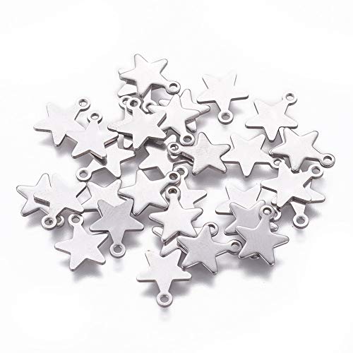 UNICRAFTALE About 200pcs Stainless Steel Pendants Heart Shape Charms Small Hole Pendant for DIY Necklace Bracelet Jewelry Making 6x7x1.5mm