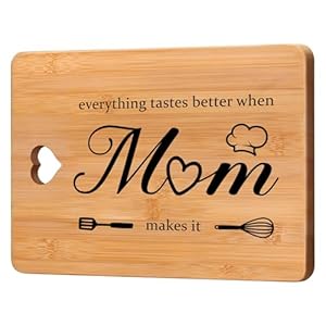 Gifts for Mum from Daughter Son – Bamboo Cutting Board, Mum Birthday Gifts, Funny and Practical Presents for Thanksgiving Birthday Christmas to Mom.