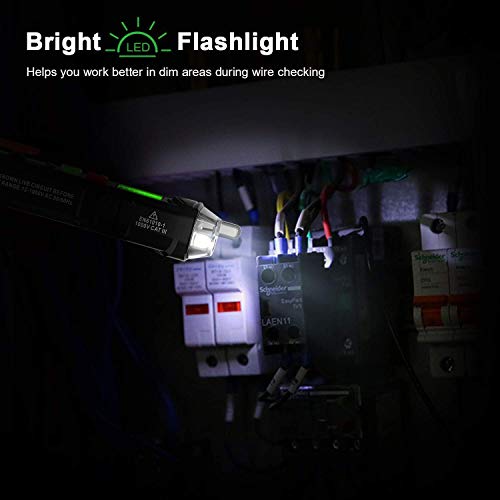 Kaiweets Voltage Tester/Non-Contact Voltage Tester With Dual Range Ac 12V-1000V/48V-1000V, Live/Null Wire Tester, Electrical Tester With Lcd Display, Buzzer Alarm, Wire Breakpoint Finder-Ht100 (Red) #TOP4