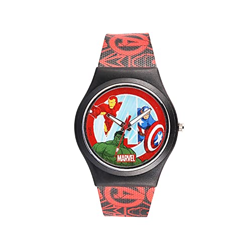 Image of Marvel Iron Man, Hulk, Captain America Kids Wrist Watch | Avenger Super Hero Round Analogue Watch for Kids | Birthday Gift for Boys Age 6 to 12 Years
