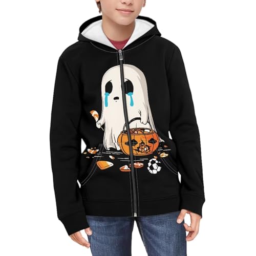 Image of Biyejit Kids Novelty 3D Graphic Printed Hooded Sweatshirt Boys Girls Zip Up Hoodies Age 6-16 Years