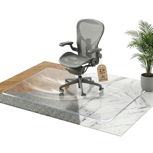 Artwelt Bodenschutzmatte Bürostuhl Transparent 2mm Bodenmatte...