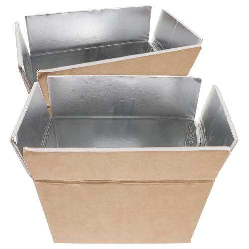 MALUGOGO 2pièces Boîtes Isothermes Réfrigérantes pour Transport Alimentaire Boîte de Livraison Isolée Carton avec Lining Alu Emballage Réutilisable pour...