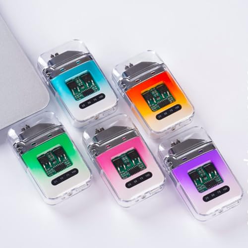 Image of Solitude USB Rechargeable Dual Arc Lighter with LED Display, Windproof Flameless Plasma Lighter, Compact Portable Design for Outdoor Camping Travel (Multicolor)