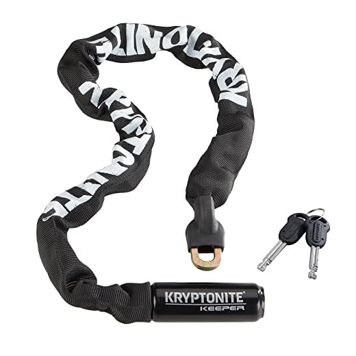 Kryptonite Keeper 785 Bike Chain Lock, 2.8 Feet Long Heavy Duty Anti-Theft Bicycle Chain Lock with Keys for Bike, Motorcycle, Scooter, Bicycle, Door, Gate, Fence