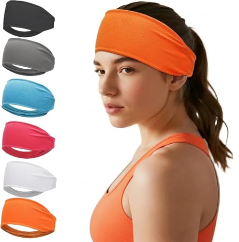 Image of Sweat Headbands for Men,6 Pack Workout Sports Hairband for Gym, Ideal for Fitness,Running,Cycling,Hike