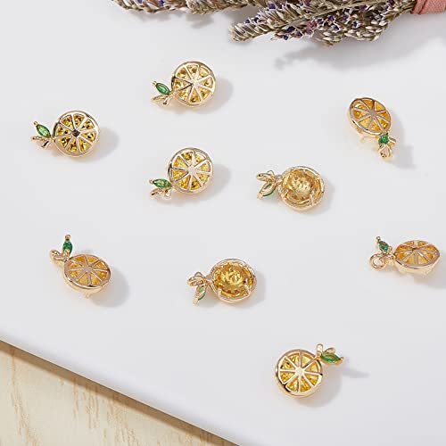 Beebeecraft 10Pcs/Box Lemon Charms 18K Gold Plated Brass Yellow Fruit Charms Jewelry Making Findings for DIY Summer Bracelet Necklace Earring Making (11.5×7.5×4.5mm) - Image 4