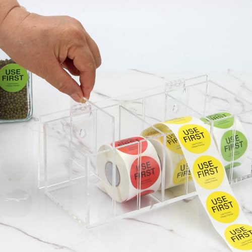 Image of Acrylic Transparent Adjustable Label Dispenser 7-Slot