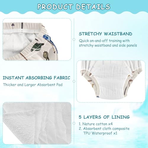 Image of Toddler Potty Training Underwear Cotton Absorbent Soft Baby Girl Boy Potty Training Pant 2t-5t