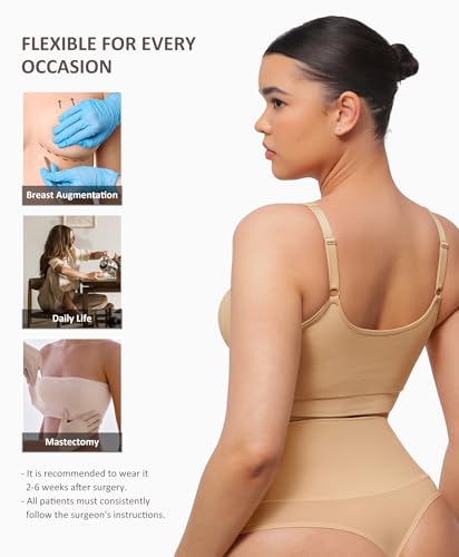 Image of FeelinGirl Zip Front Closure Bras for Women No Underwire Compression Post Surgery Bra with Wide Adjustable Straps