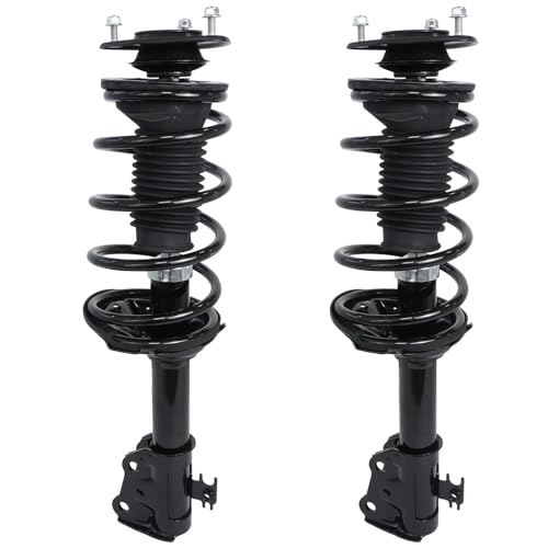 Image of Detroit Axle - Pair Front Struts for Toyota Echo 2000-2005, 2 Ready Suspension Struts w /Coil Spring Assembly 2001 2002 2003 2004 Replacement