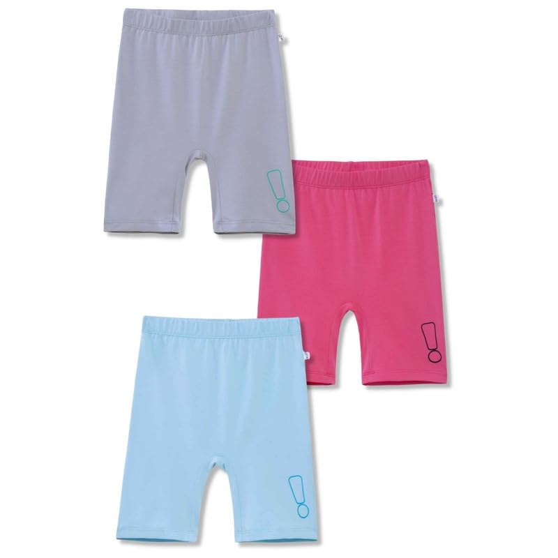 Image of YouGotPlanB Girl's Multicolor Moon Walker Cycling Shorts | Slim fit | Cotton Blended | High Waist | Printed Above Knee Shorts | No-Mark Elastic | Breathable & Stretchy | Pack of 3| 4-6 Years