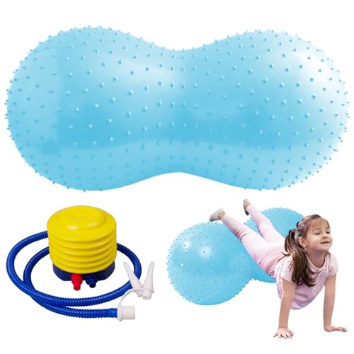 Yeory Peanut Ball with 35x18in Burst-Resistant PVC Portable Thickened Yoga Ball Flexible Exercise Ball for Therapy, Labor, Birthing and Dog Training (Uneven, Blue), Yoga Ball