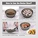 ENUODA Collapsible Batter Bowl No Mess Breader Shaker Bowl with Lid, All in one Silicone Flour Batter Shaker with Stainless Steel Sifter for Breading Food Fish Chicken Wings Onion Rings, Grey