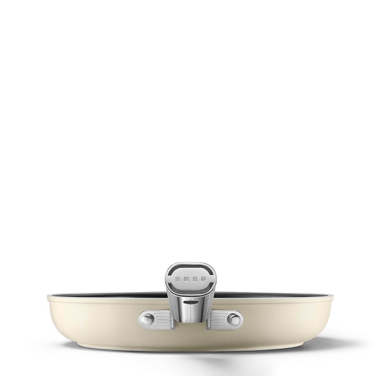 Smeg, Padella Antiaderente FPF2802CRM, Diametro 28 cm, Rivestimento Ceramico senza PFAS, Manico in Acciaio Inox, per Tutti i Piani Cottura, fino a 250° in Forno, Capacità 1,5 L, Panna Opaco