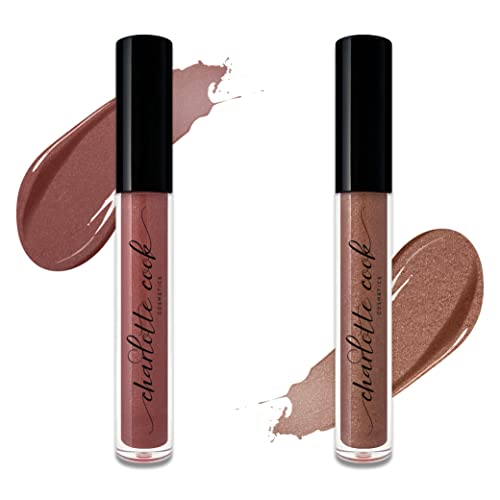 Charlotte Cook Cosmetics Clean Liquid Lipstick & Lip Gloss Combo | Natural, Cruelty Free, Non-Gmo, Nontoxic, Dermatologist Tested Lip Color | Moisturizing & Non-Sticky | 2Pcs | Savannah & Paris #TOP4