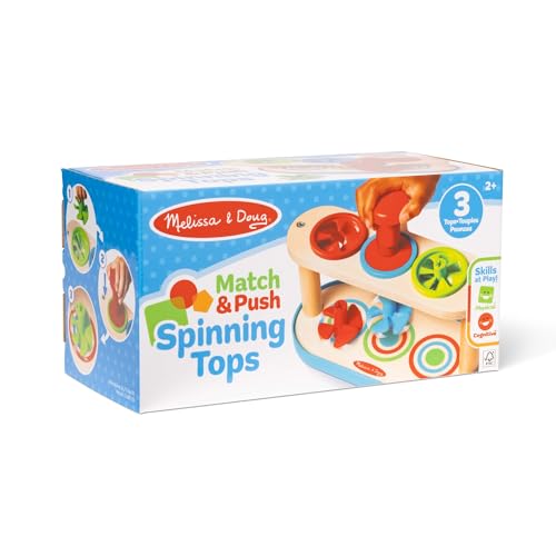 Image of Melissa & Doug Matching and Pushing Spinning Top Toy for Girls and Boys from 2 Years - FSC Certified