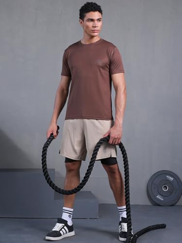 Image of CHKOKKO Gym T Shirts for Men Workout Activewear Solid Quick Dry Sports Tshirt for man Breathable Lightweight Half Sleeve Regular Fit Round Neck Running Boys T Shirt