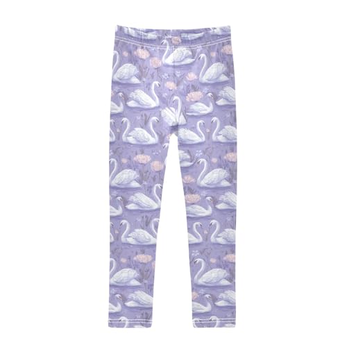 Purple Swan Girls Leggings Long Pants Tights Leggings Dance Colthes Bottoms for Girls 5T