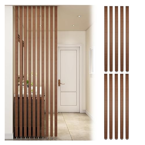 Cloison de séparation sans percer en lattes de bois : lot de 10 poteaux amovibles pour sol