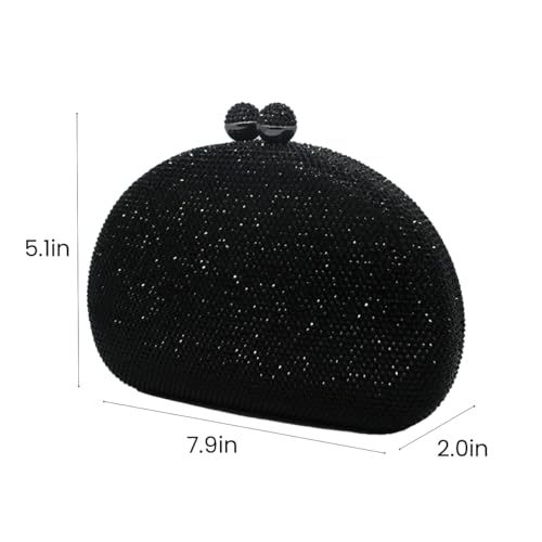 Image of UMREN Women Sparkly Rhinestone Evening Bag Crystal Clutch Purses Glitter Shell Shaped Handbag Wedding Prom Shoulder Bag