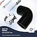 Endure 90 Degree Elbow Coupler Silicone Hose 4-Ply, 2.5-Inch(63mm), Couplers for High Performance Vehicles, Intake Piping, Length(102mm), Thickness (5mm), Automotive Silicone Hose - Black