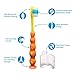 Stesa Manual Kids Toothbrush - 5 Pack - Soft Bristles, BPA Free, Suction Cup for Fun Storage, Dust Covers Included - Boys and Girls Toddler Toothbrush - Age 3+, Yellow