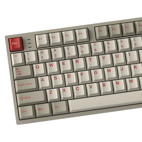 Image of Fogruaden PBT Red Keycaps Set, Cherry Profile Custom Keycap for Mechanical Keyboard Keycaps