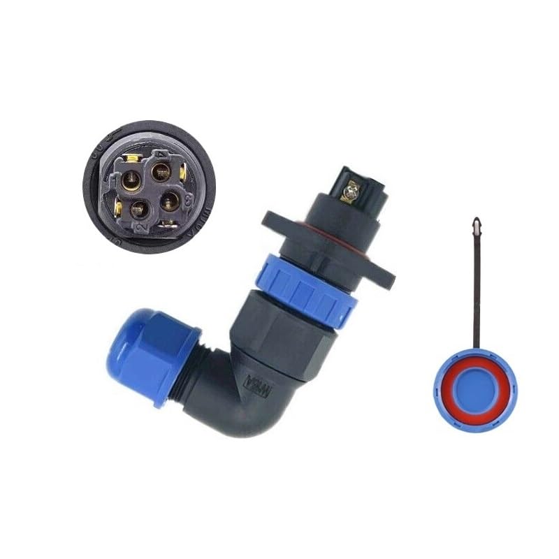 MiJunHD No Soldering Screw Crimping LD16 Elbow Flange Aviation Connector