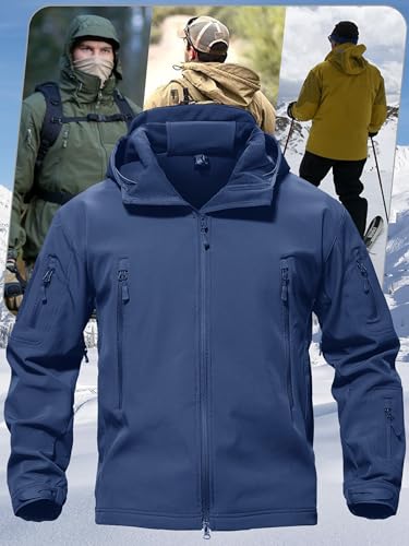 Image of TACVASEN Men's Special Ops Military Tactical Soft Shell Jacket Coat | Waterproof,windproof | Multi-pockets,adjustable hood | Ideal for rain,hiking,snow,ski