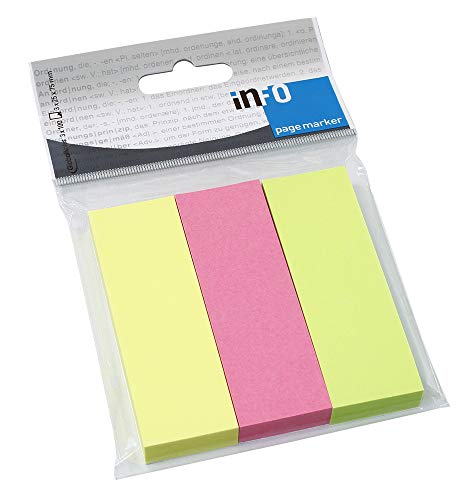 Pagemarker brilliantmix, 3 bloques con 100 hojas cada uno en una bolsa de plástico, cada uno 25 x 75 mm