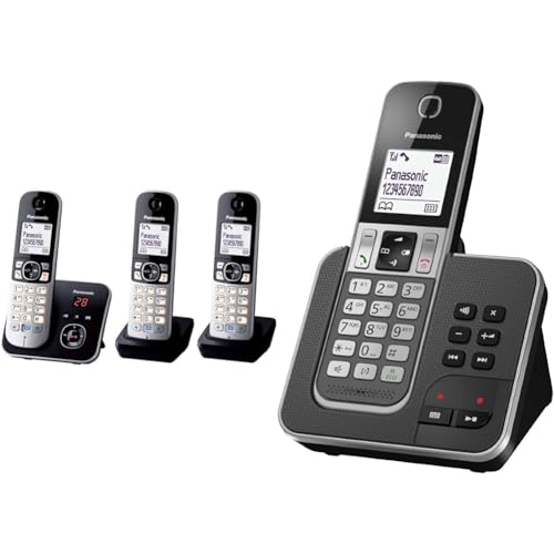 Panasonic KX-TG6823FRB DECT Téléphone Numérique sans Fil Répondeur Numérique, Base et 3 Combinés & KX-TGD320FRG Téléphone Numérique sans Fil Répondeur...