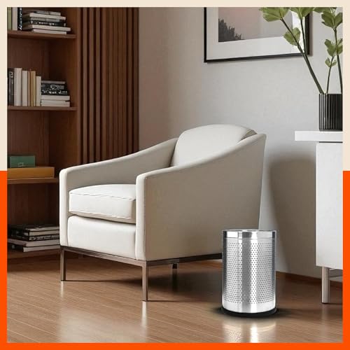 Image of Bathla Stainless Steel Perforated Open Dustbin - 5 Litres | Mesh Trash Can for Home, Office & Commercial Use | Durable, Rust-Resistant & Ventilated Waste Bin