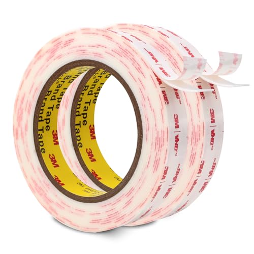 Image of 3M Double Sided Tape 3 /4''x15.4Ft 2 Pack, White 4950 Heavy Duty Mounting Tape Adhesive Waterproof Heat Resistant Foam Tape for Car Home Office Deco