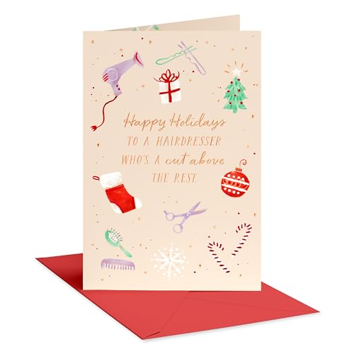 American Greetings carte remerciement Noël coiffeuse