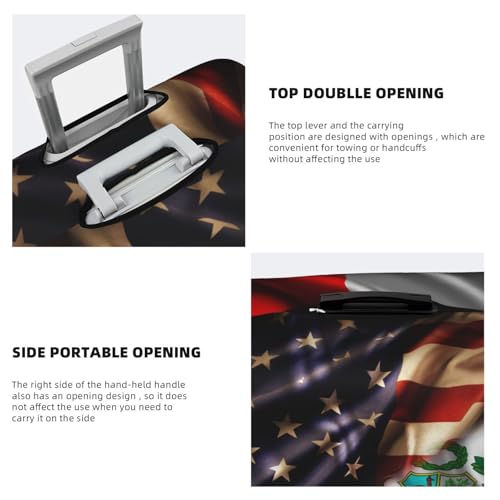 Travel Luggage Cover Combined Peru And Usa Flag Fashion Washable Baggage Suitcase Protector Fit For Luggage Small4