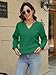 EADINVE Womens V Neck Sweatshirts with Pockets Fleece Pullover Casual Loose Fit Long Sleeve Tops Fall Clothes 2025 Green