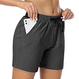 HISKYWIN 5"/ 7" Inseam Women's Hiking Active Running Workout Shorts Comfy Casual Yoga Lounge Jogger