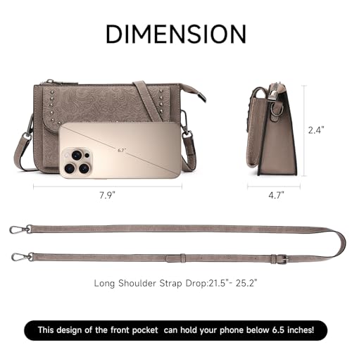 FALAN MULE Small Crossbody Bags for Women Vegan Leather Cell Phone Purse with Adjustable Strap2