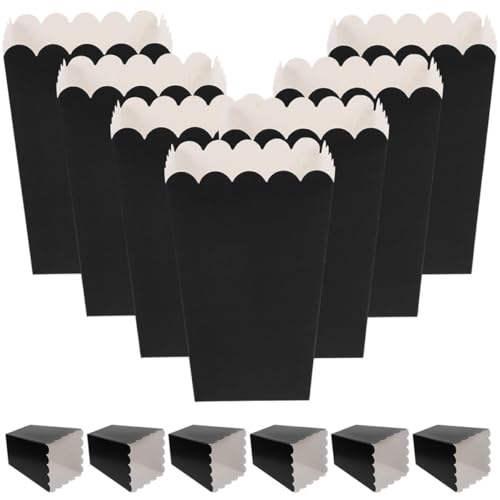 Boîtes à popcorn papier noires FRCOLOR pour contenant snack de fête
