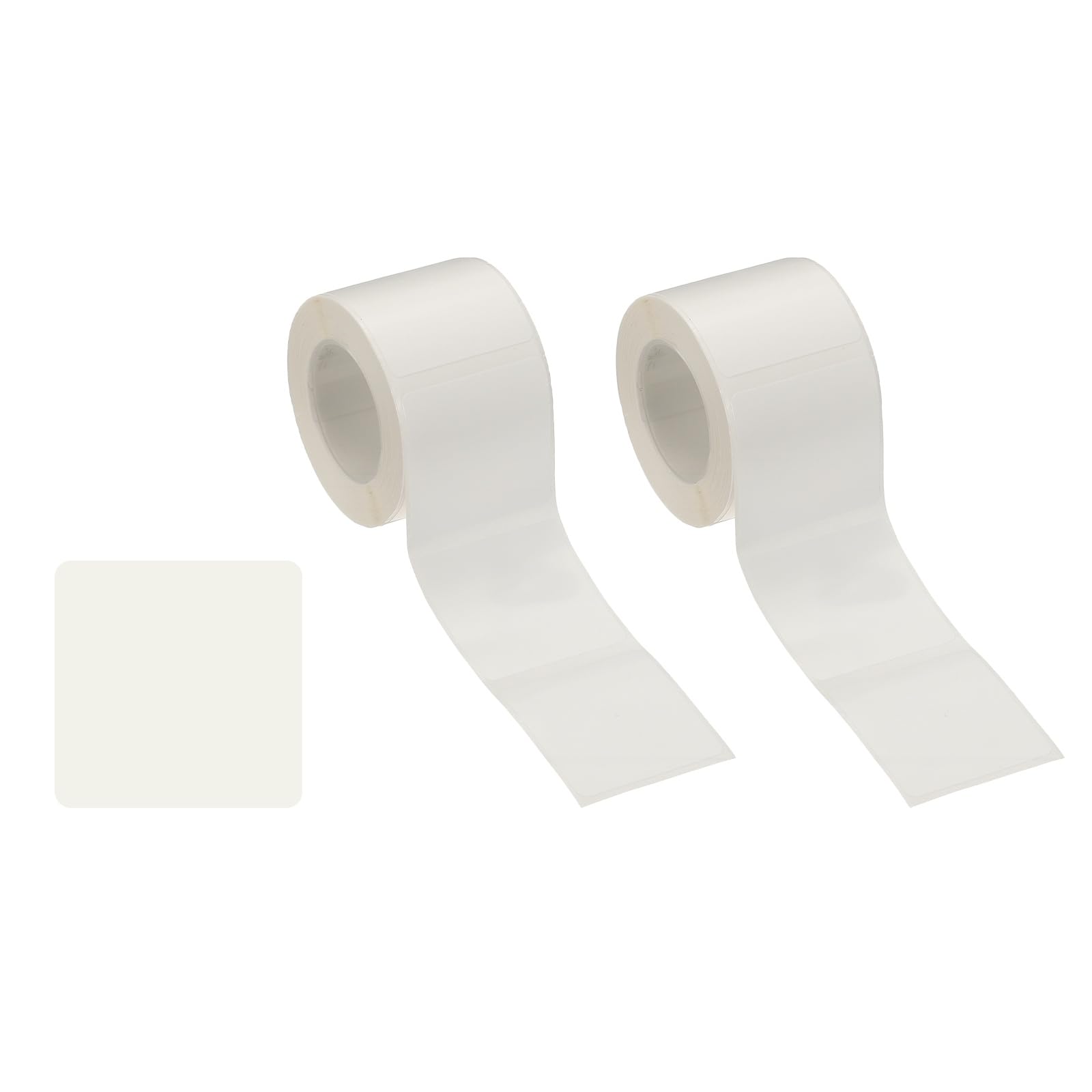 PATIKIL 420 Pcs Thermal Labels, 1.2x1.2 Square Thermal Printer Labels Stickers Self Adhesive Tags Paper 2 Rolls Small Waterproof for Printer Small Business Name Tag Barcode, White — image 1