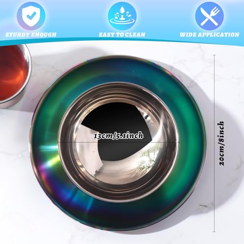 Layhit-30-Pcs-Rainbow-Stainless-Steel-Dinnerware-Set-Include-Set-of-10-Plates-Bowls-Cups-Iridescent-Cooking-Tableware-Reusable-Metal-Dishes-Cutlery-Bulk-for-Camping-Picnic-Kitchen-Dessert-Salad-Dinner