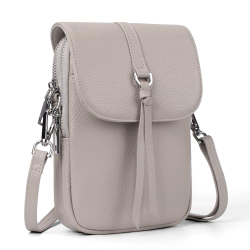 Image of befen Genuine Leather Small Crossbody Bags for Women Cell Phone Purse | Real Leather, RFID Blocking Card Slots, Multi Pockets, Cell Phone Bag, Travel Purse, Anti Theft