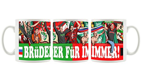 Ultras Rapid & Nürnberg Freundschaft als Bedruckte Kaffeetasse/Teetasse aus Keramik, 300ml, weiß